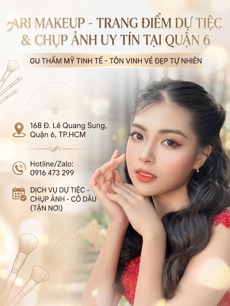 Top 10 tiệm makeup quận 6, Chuyên trang điểm đi tiệc - 26 makeup tại nhà quận 6