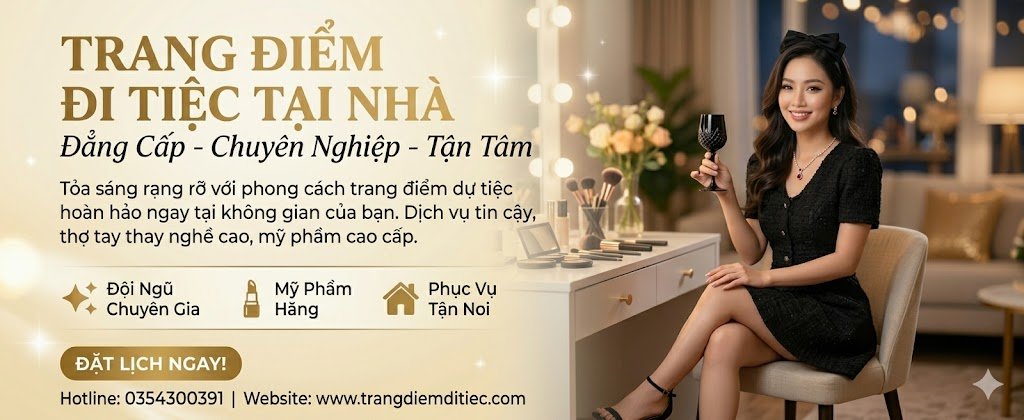 trang điểm đi tiệc tại nhà